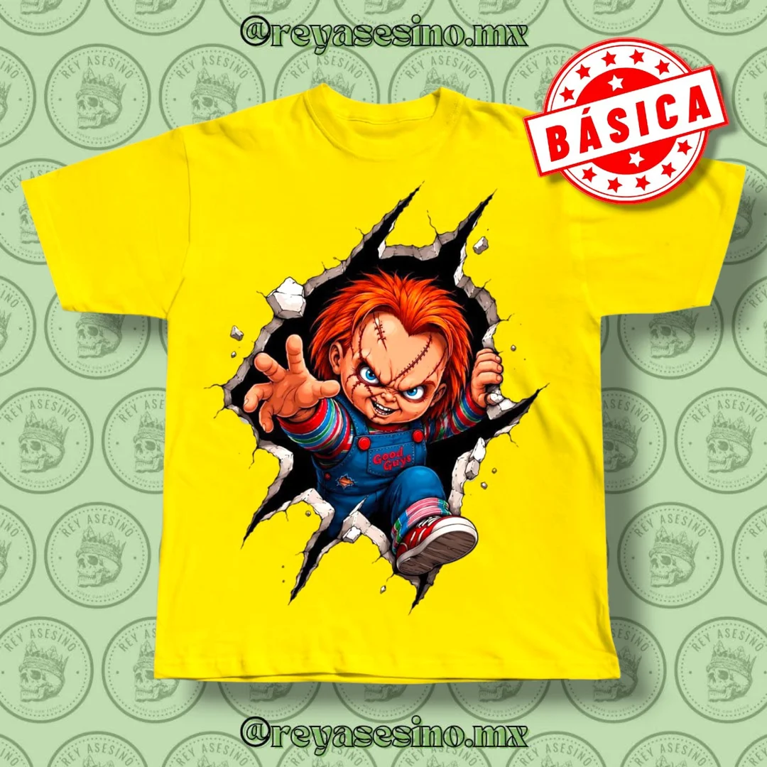 Playera con estilo Chucky pared 🧱 - Rey Asesino