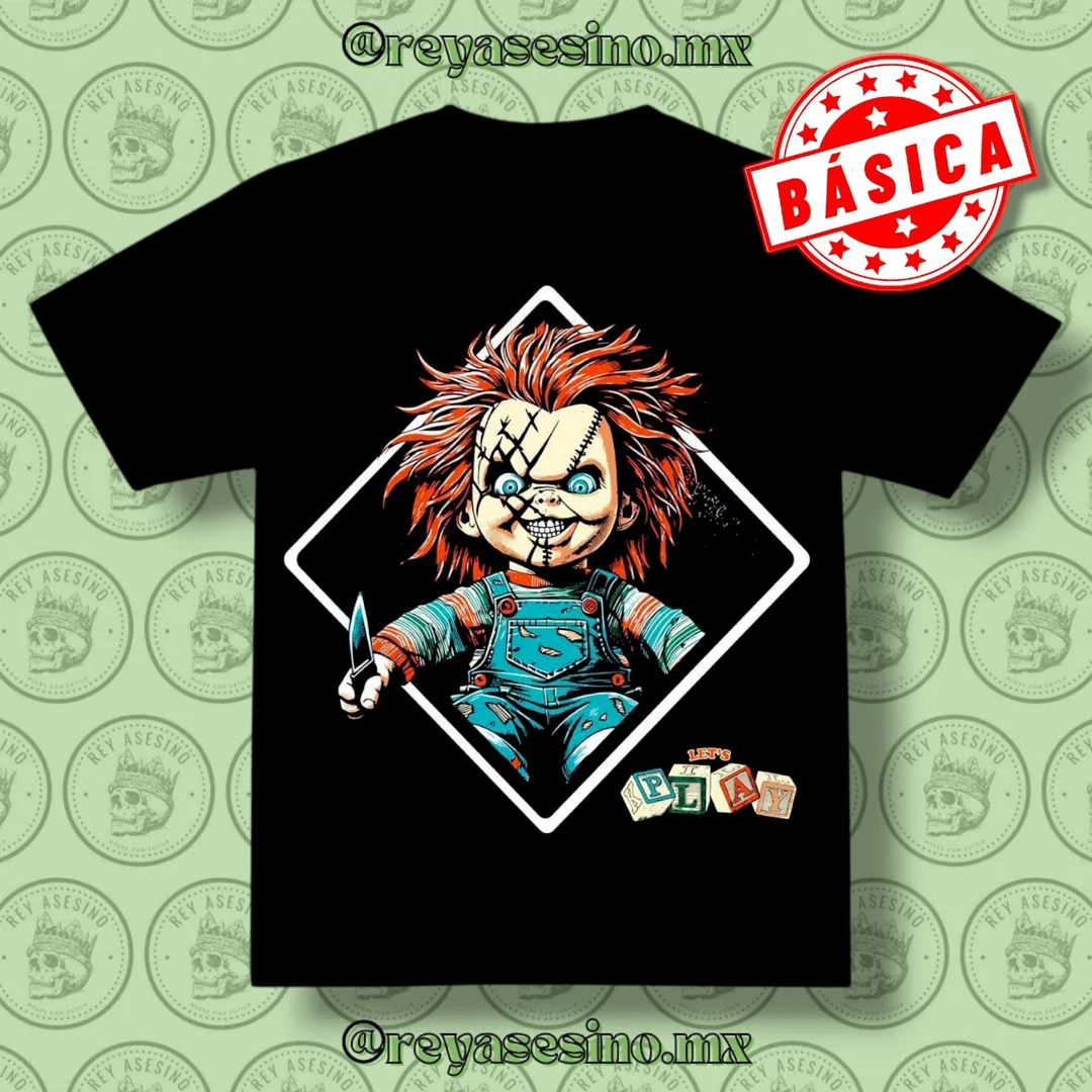 Playera con estilo Chucky Play 🔪 - Rey Asesino